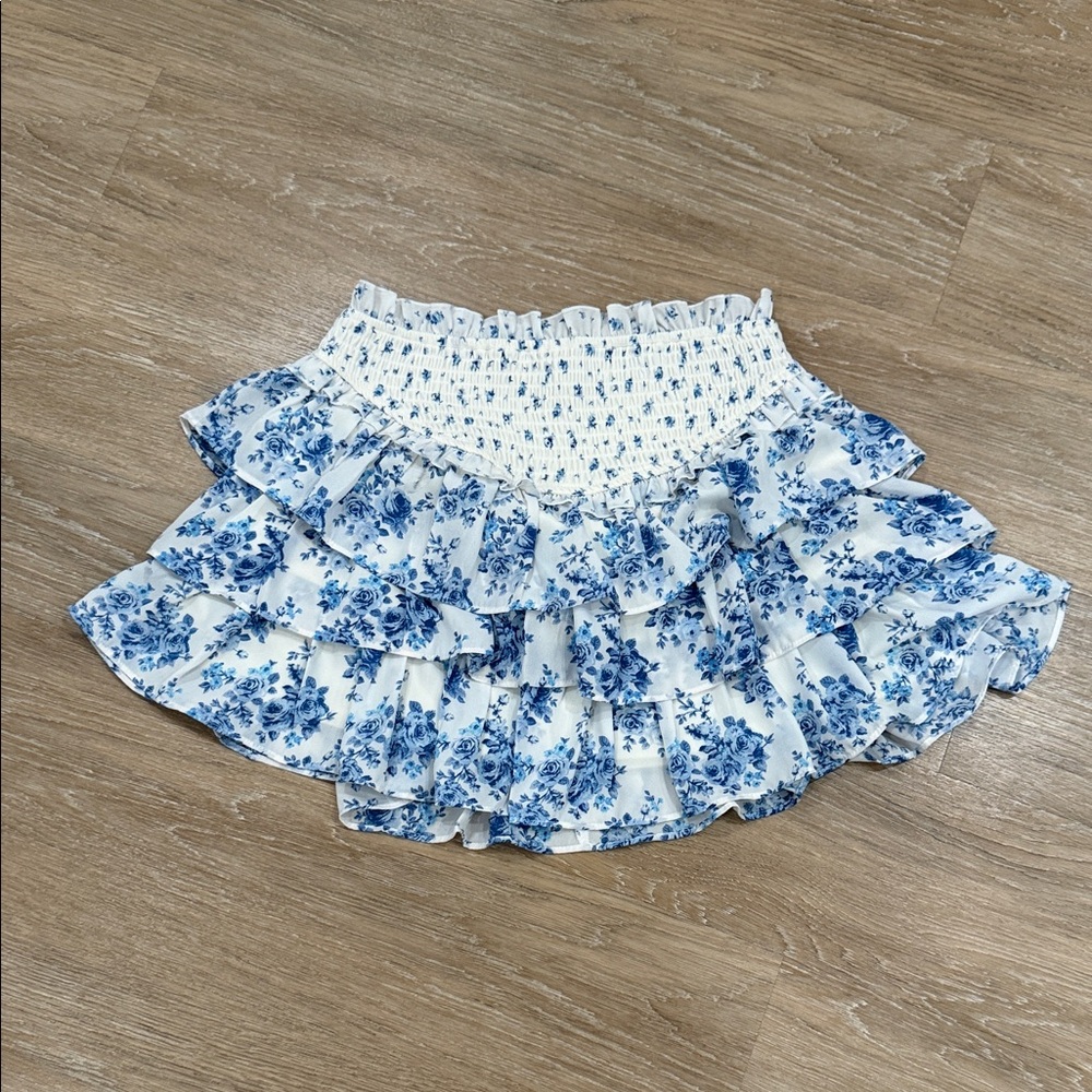 Floral Blue and White Women's Skirt